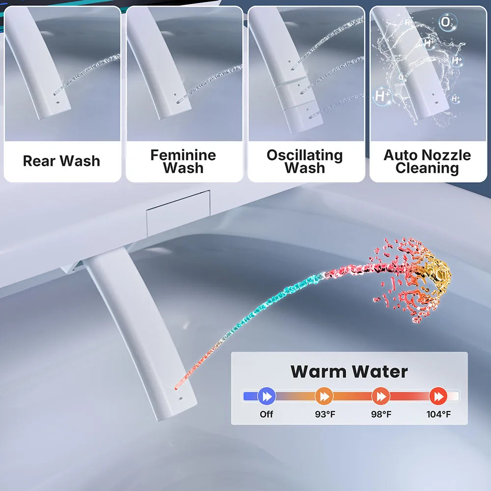 SANYIPACE Smart Bidet Toilet Seat With Heated Wash And Dryer
