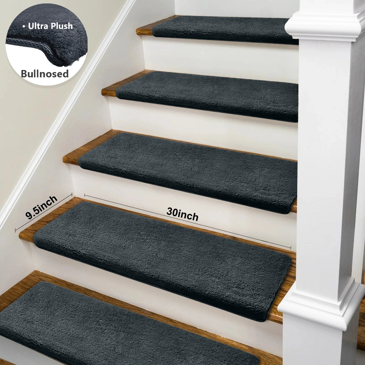 Premium Bullnose Stair Treads Non Slip Self Adhesive Carpet Mats