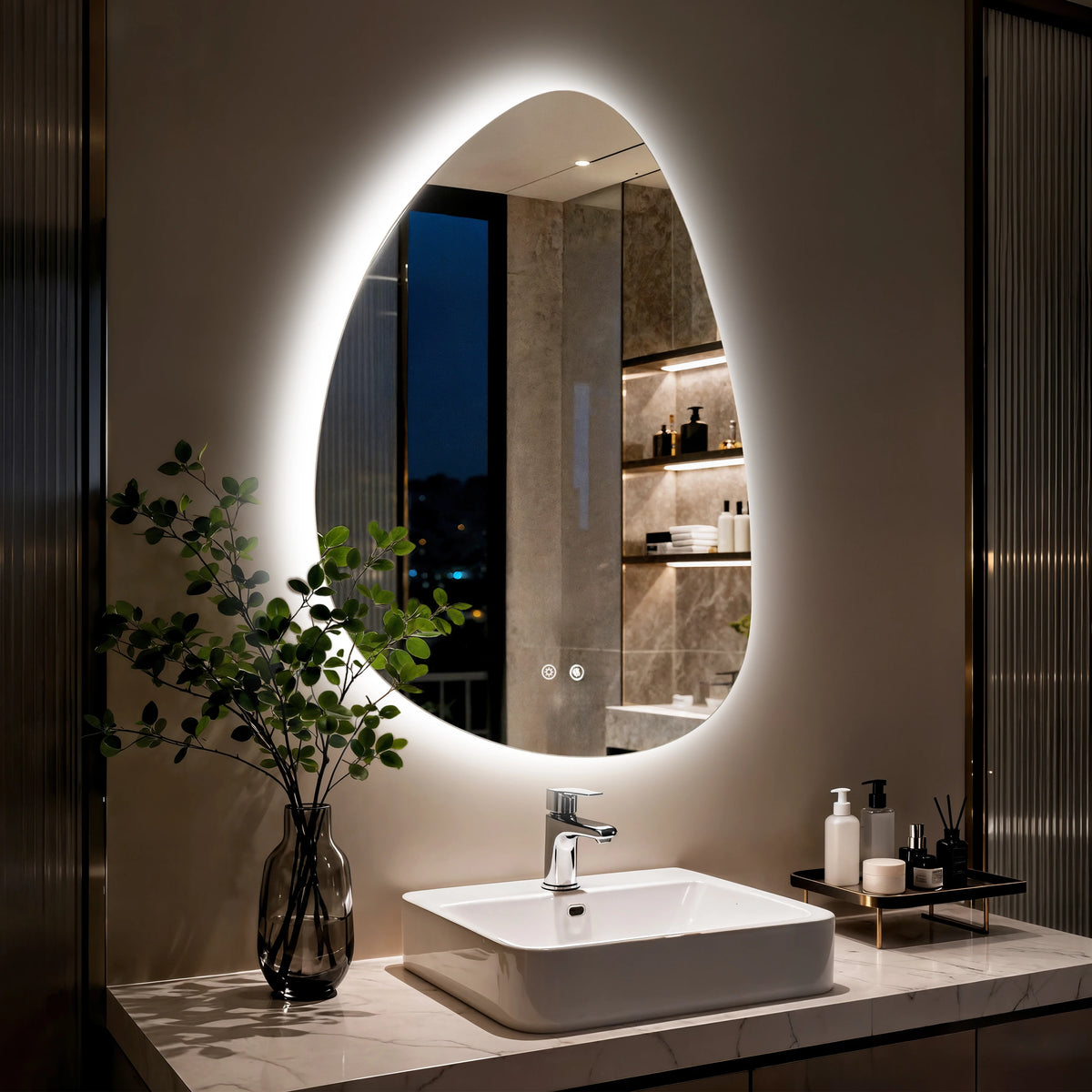 LED Bathroom Vanity Mirror Wall Mounted Anti Fog Touch Sensor