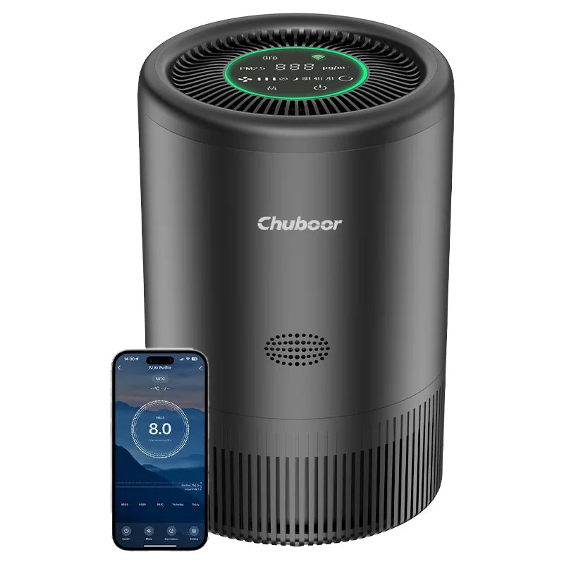 Chuboor Smart HEPA Air Purifier With PM25 Monitor For Home