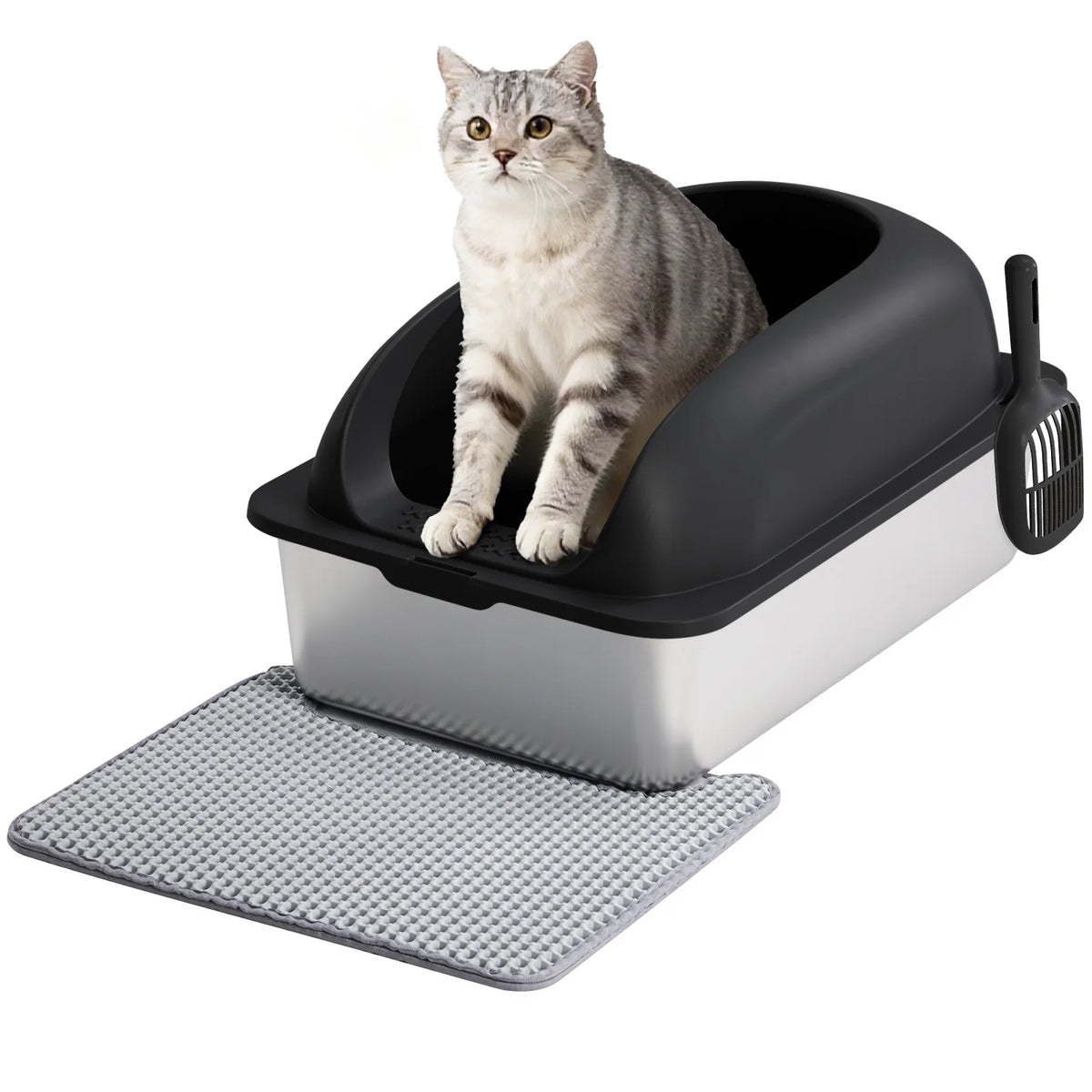 Stainless Steel Cat Litter Box With Lid And Odor Control