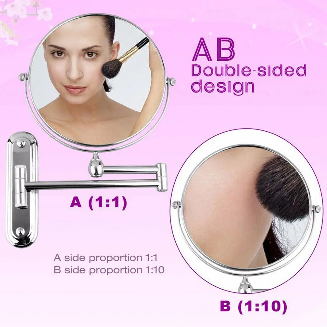 BORWART Wall Mounted Double Sided Magnifying Makeup Mirror