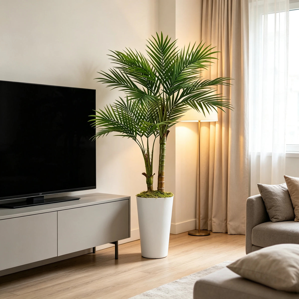Olitree Artificial Areca Palm Tree with Planter for Home Decor