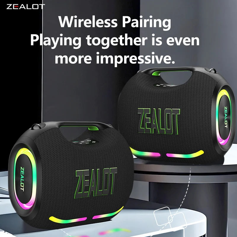 Zealot 120W Wireless Bluetooth Speaker With Waterproof Portable Power Bank