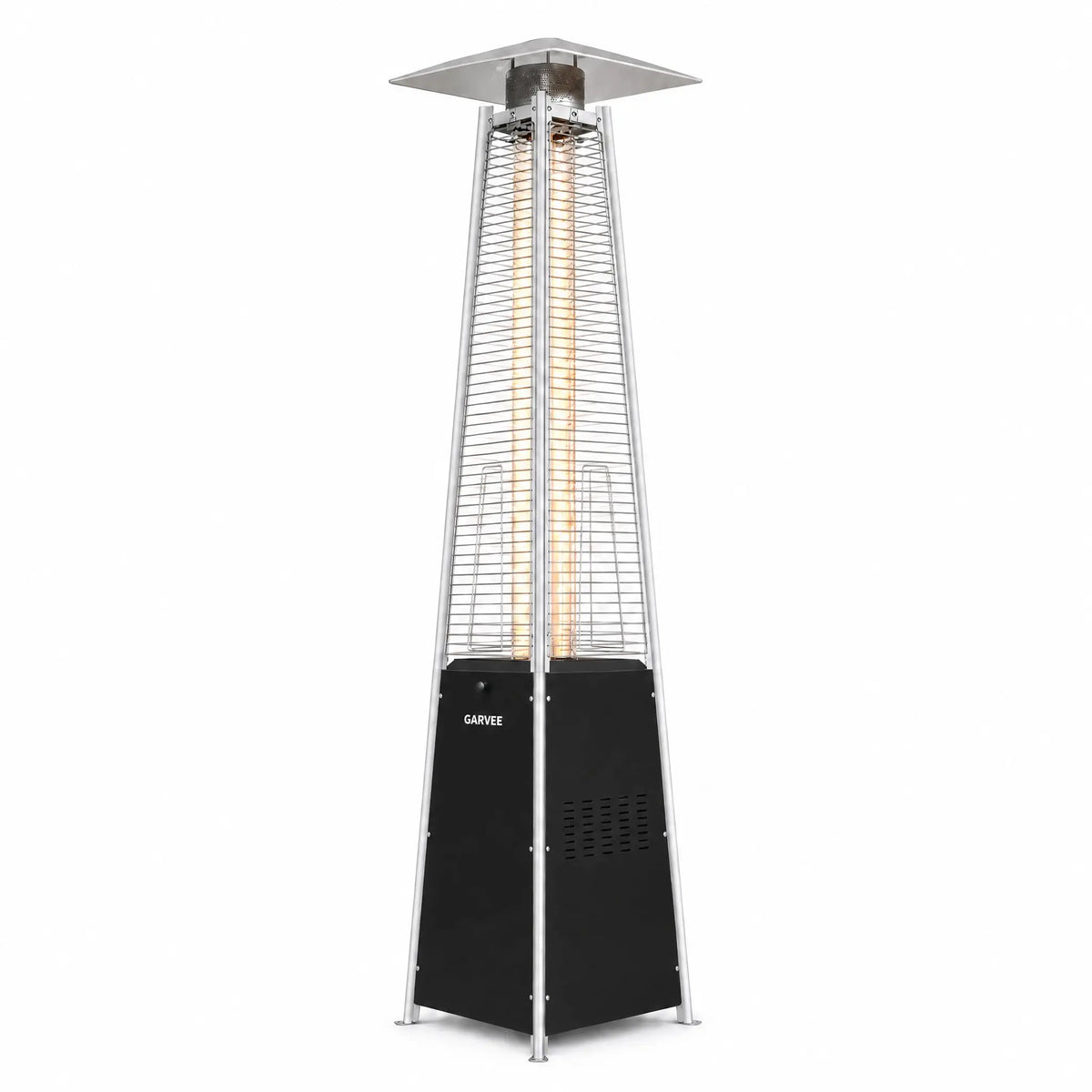 HiMiss Pyramid Propane Patio Heater With Glass Flame Tube