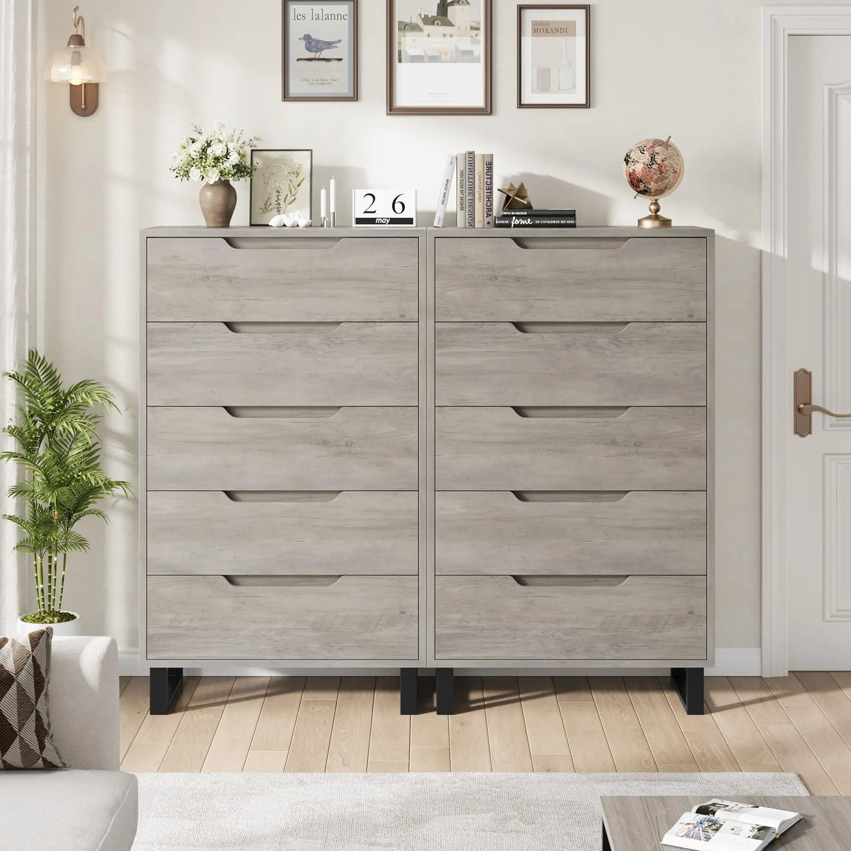 HiMISS Wooden Storage Dresser for Bedroom and Living Room