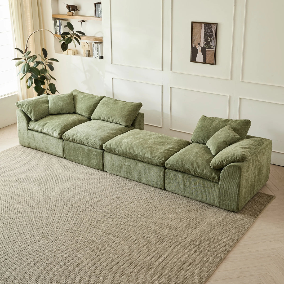 Yeflixvrau Contemporary L Shaped Modular Sectional Sofa