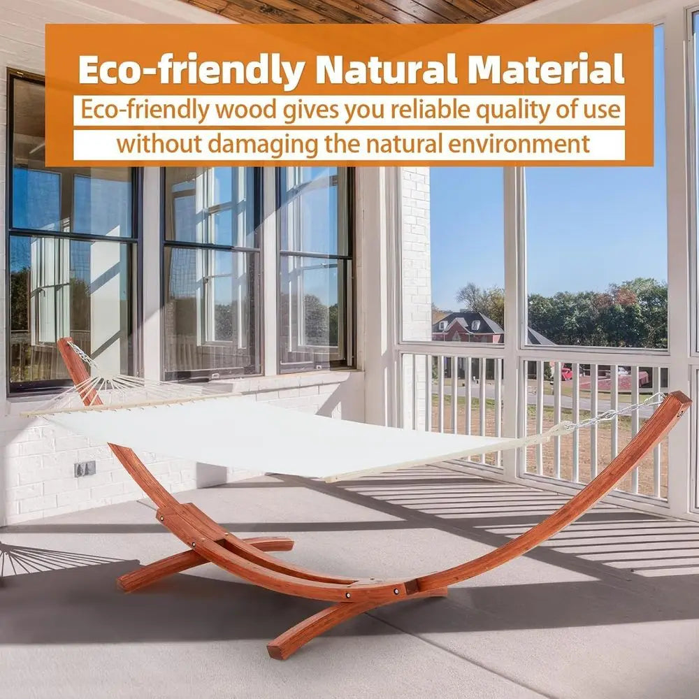 Premium Double Hammock With Stand For Patio And Garden Relaxation