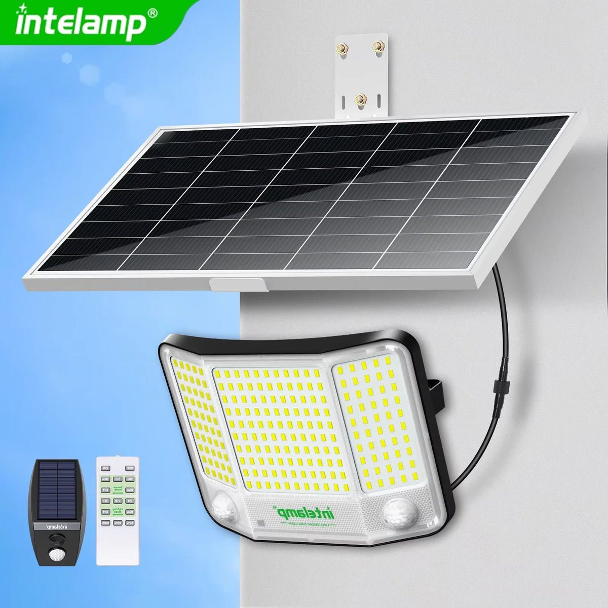 Intelamp Solar LED Flood Lights With Motion Sensor For Outdoor