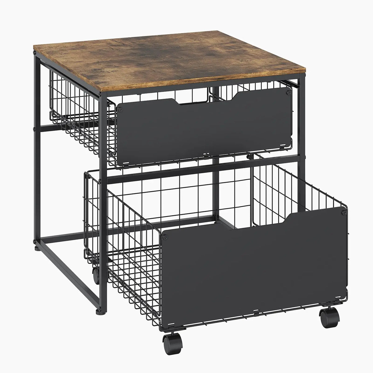 HiMISS Mini Fridge Stand With Pull Out Baskets And Wheels
