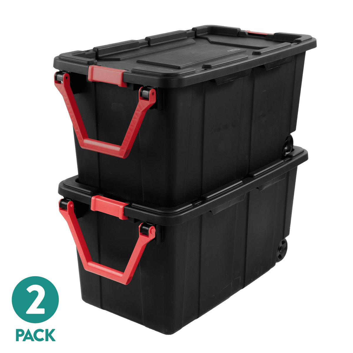 Sterilite Industrial Wheeled Plastic Storage Container With Handles