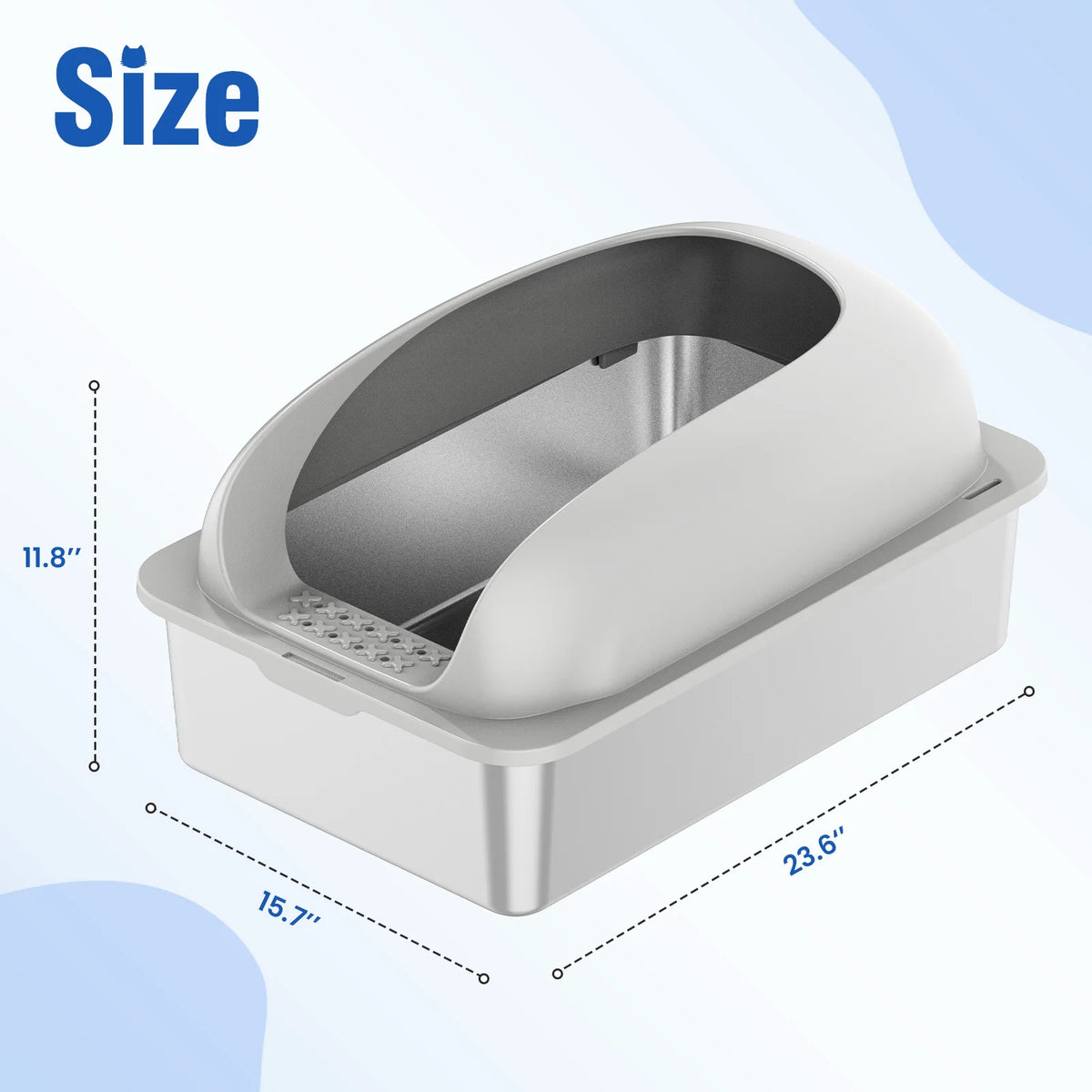Stainless Steel Cat Litter Box With Lid And Odor Control