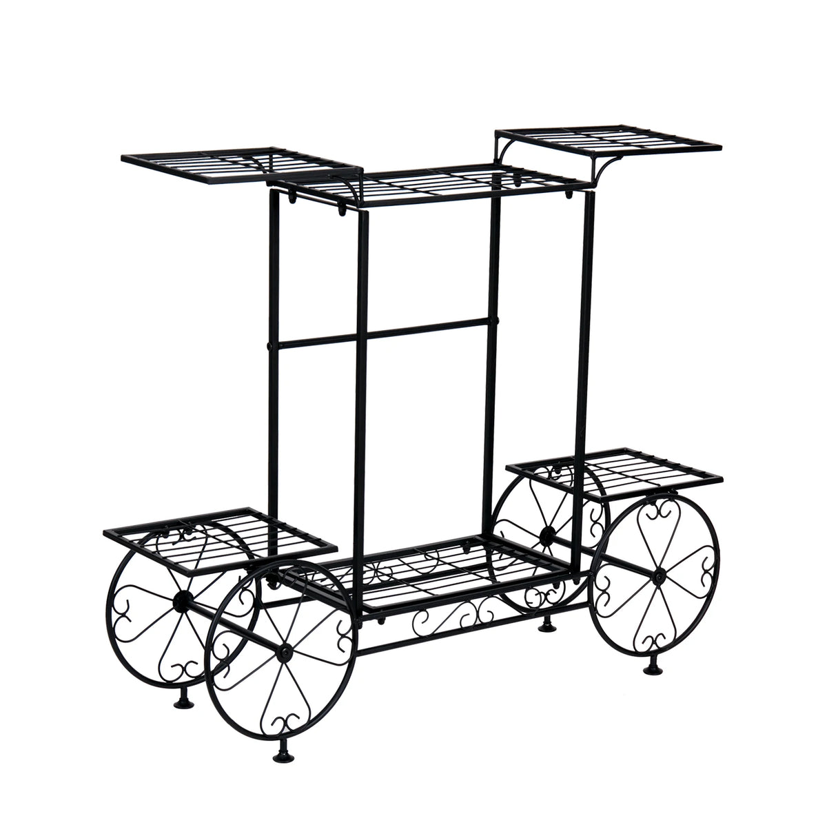 Wisfor 6 Tier Metal Garden Cart Stand Flower Pot Rack