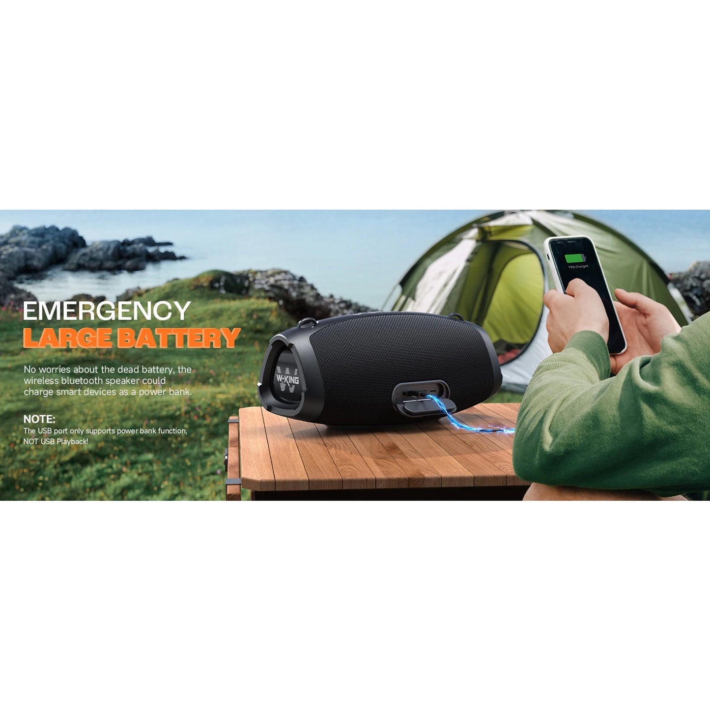 W-King X10 Portable Bluetooth Speaker With Deep Bass Technology
