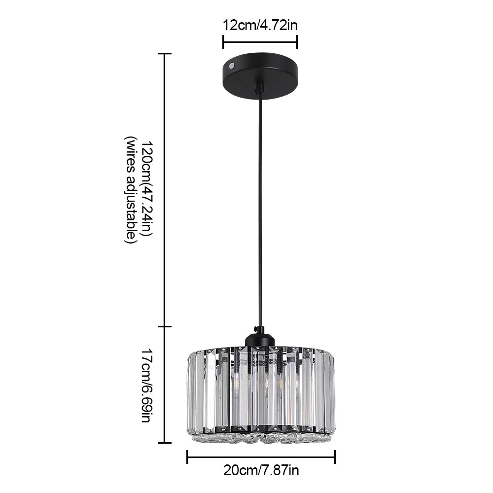 GreeLustr Modern Crystal Pendant Light Polished Chrome Nordic Ceiling Lamp