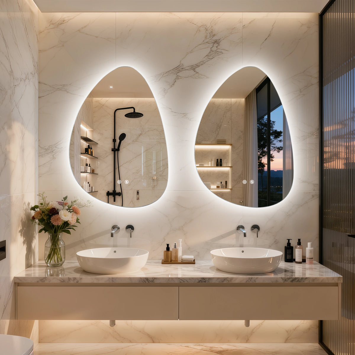LED Bathroom Vanity Mirror Wall Mounted Anti Fog Touch Sensor