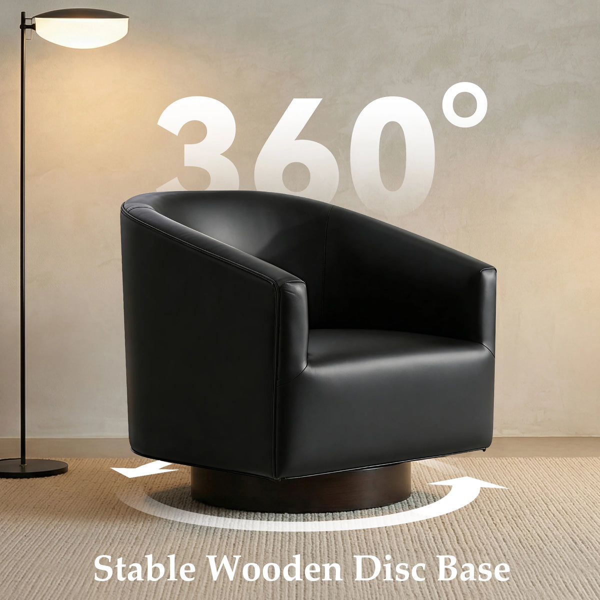 KERDOM Barrel Accent Chair Modern Upholstered Living Room Armchair