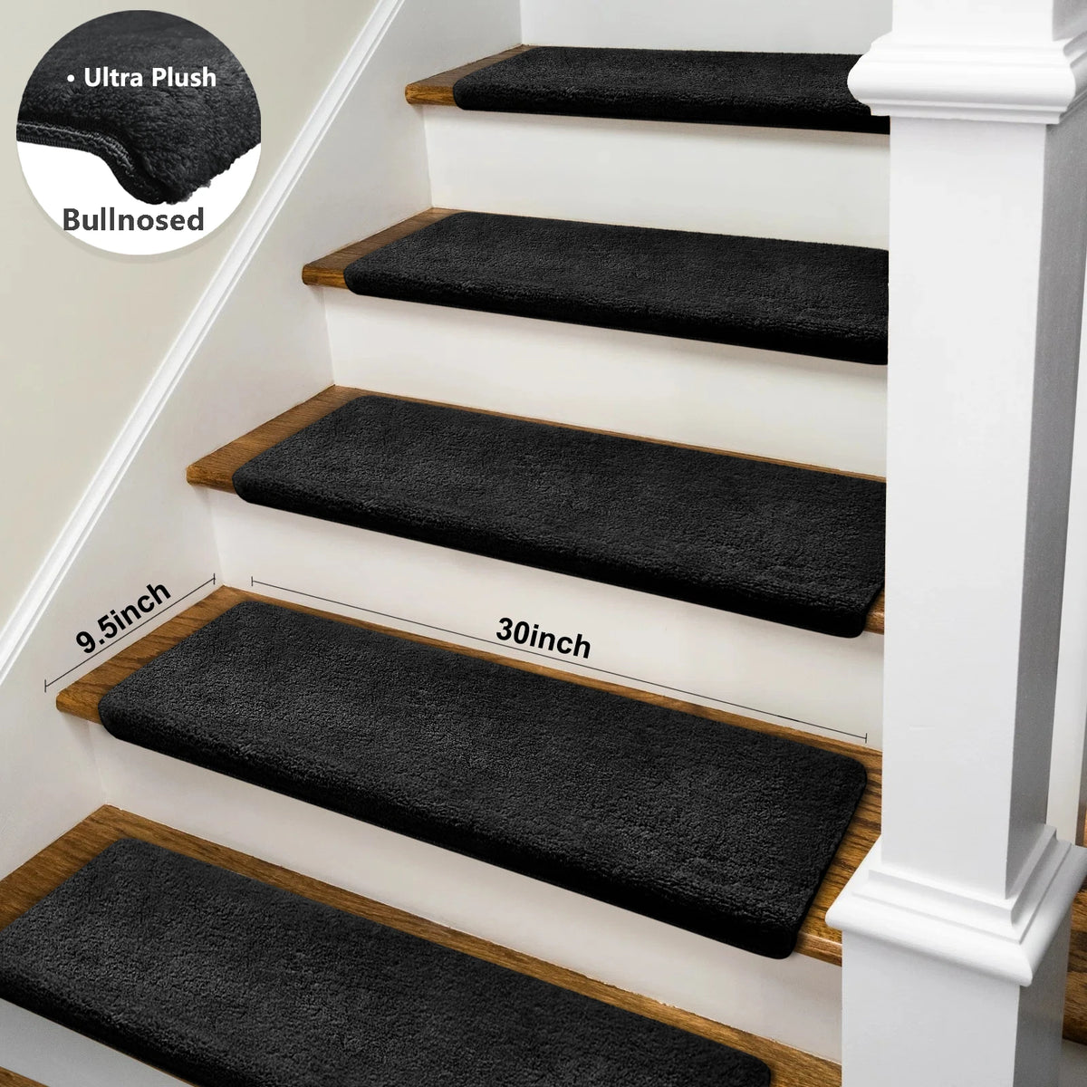Premium Bullnose Stair Treads Non Slip Self Adhesive Carpet Mats