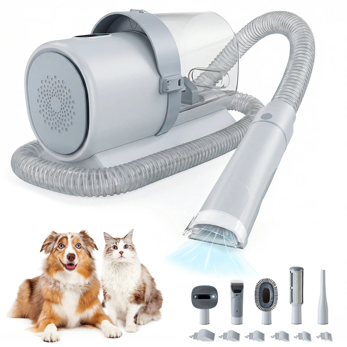 Sweetcrispy Cordless Pet Grooming Vacuum Kit With Quiet Clippers