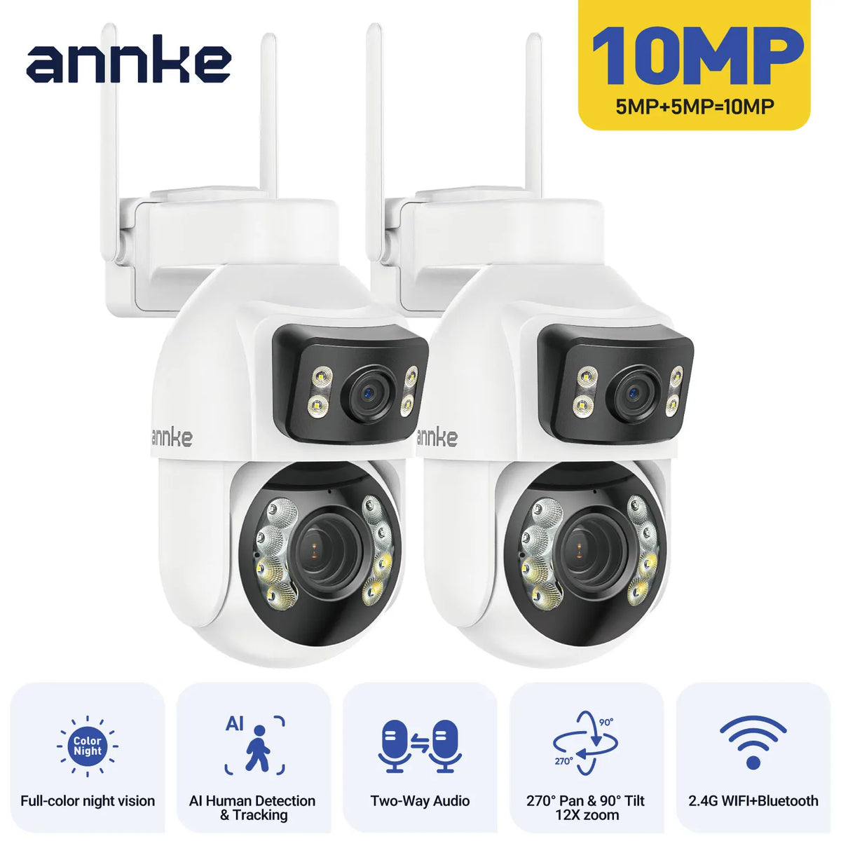 Annke Dual Lens PTZ Security Camera With AI Tracking Zoom