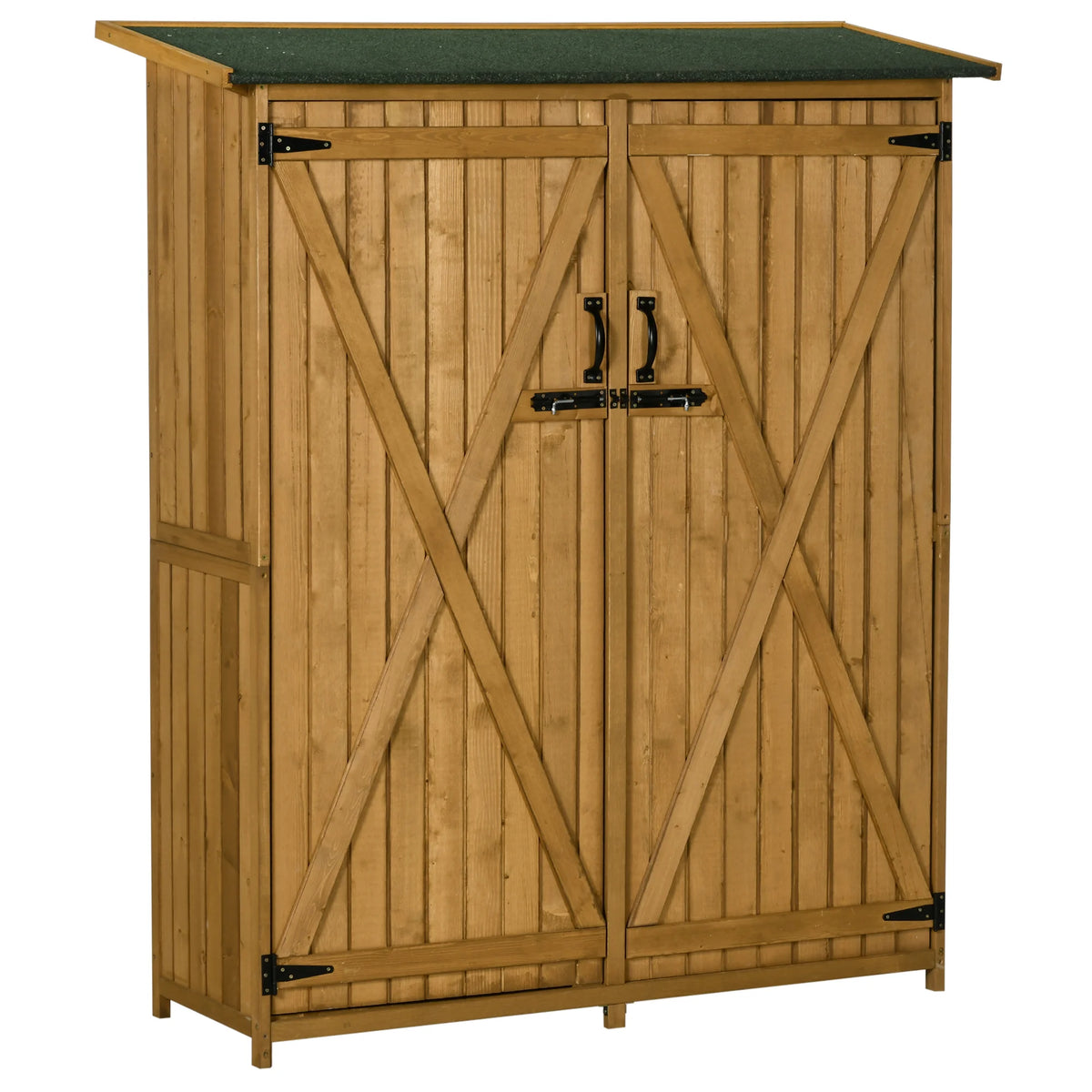 Outsunny Waterproof Garden Storage Shed With Shelves And Lock