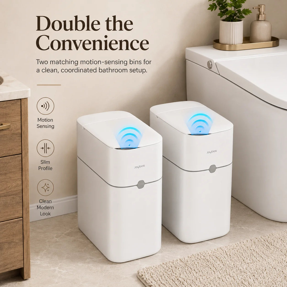 Joybos Touchless Motion Sensor Trash Can With Auto Bag Suction