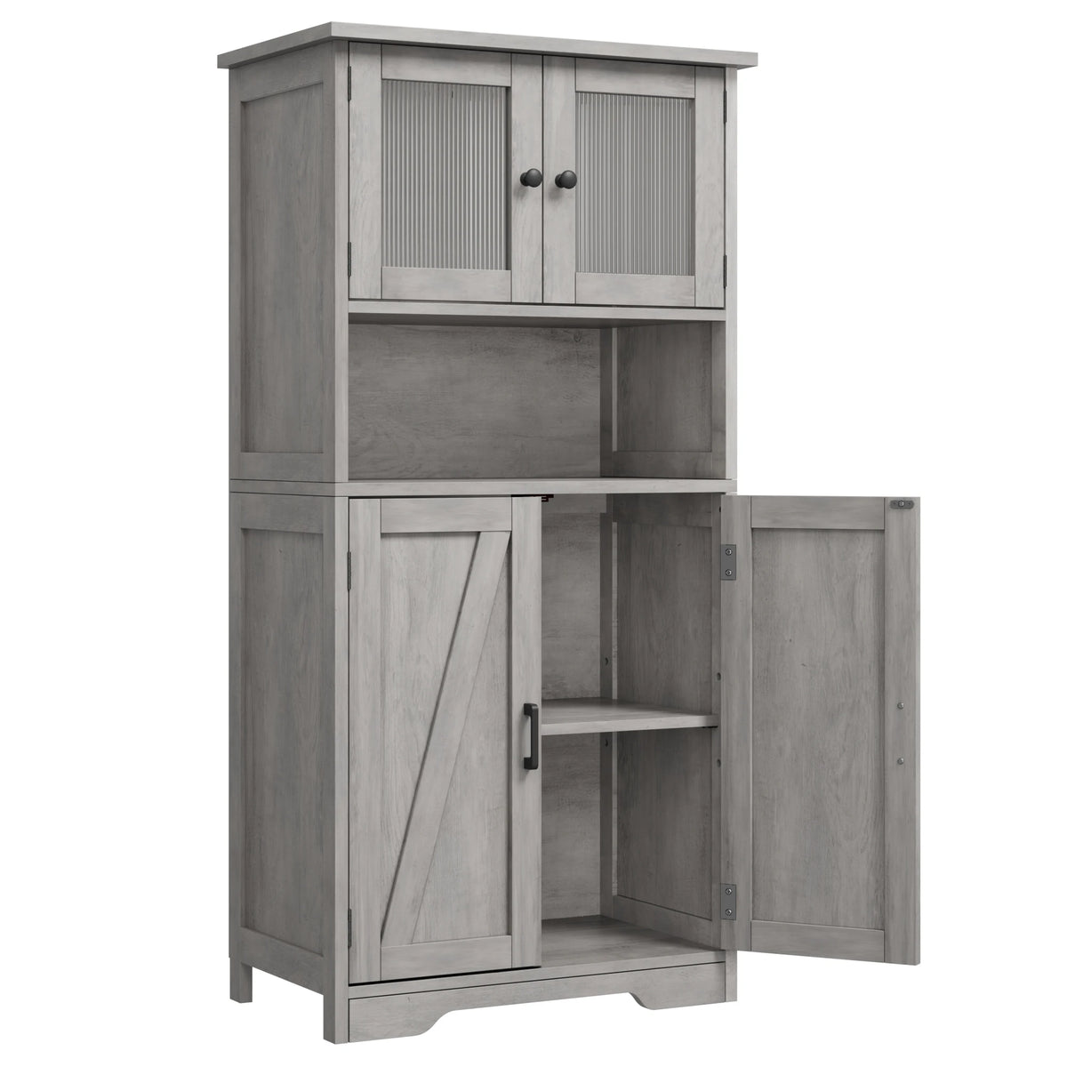 HiMISS Freestanding Bathroom Storage Cabinet With Glass Doors