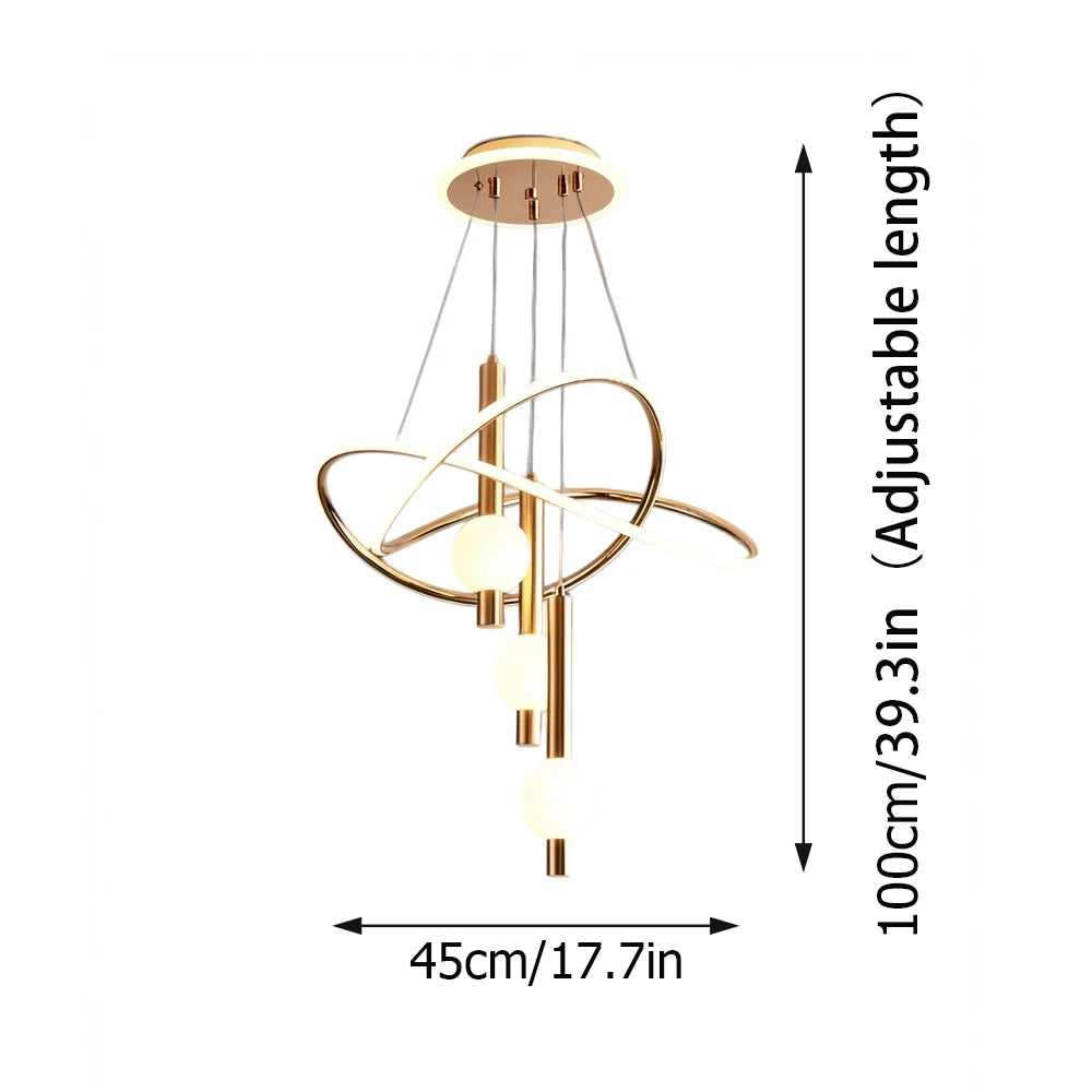 Stylish LED Pendant Light Featuring Adjustable Height And Remote Dimming