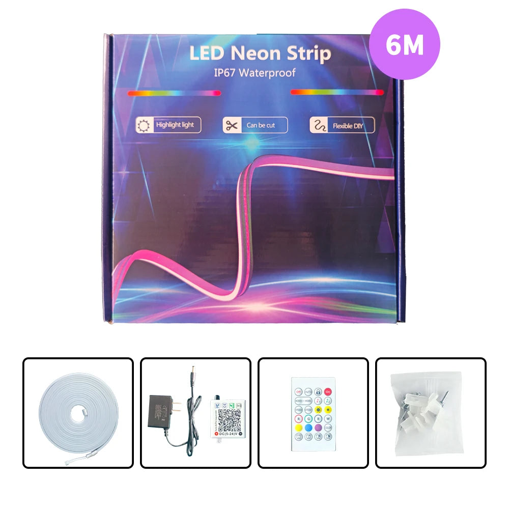 Flexible Neon LED Rope Light With App Remote Music Control