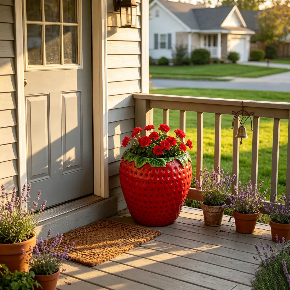 Strawberry Decorative Planter Pot For Outdoor Garden Patio
