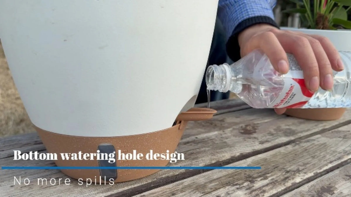 Porcelain Self Watering Plant Pots With Water Level Indicator