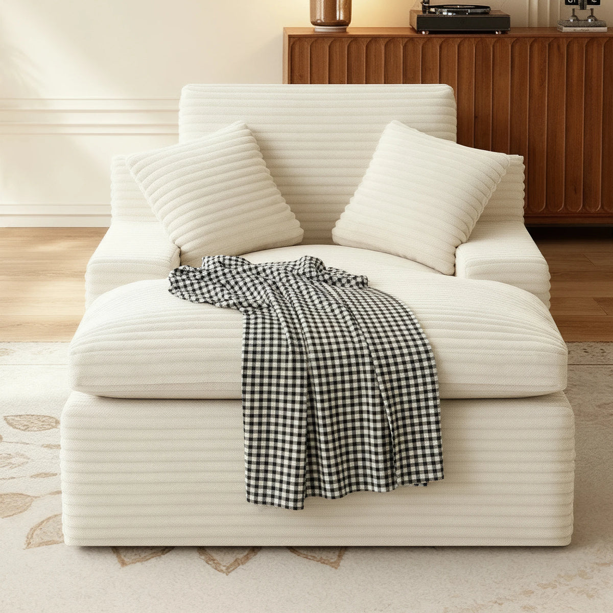 GAOHAPY Corduroy Modular Sectional Sofa With Chaise Lounge