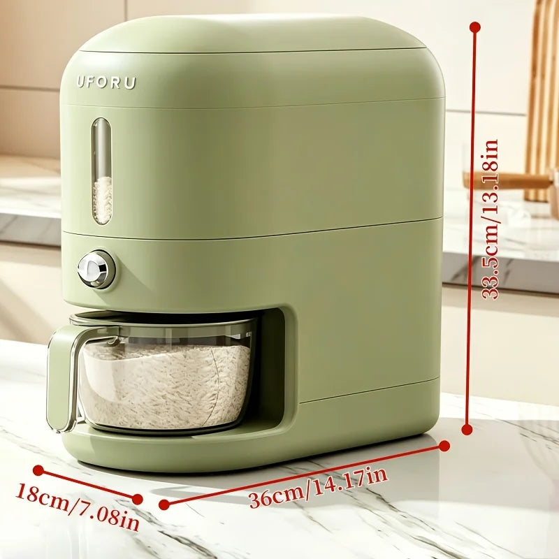 Onenoble Sealed Rice Bucket With Transparent Viewing Window