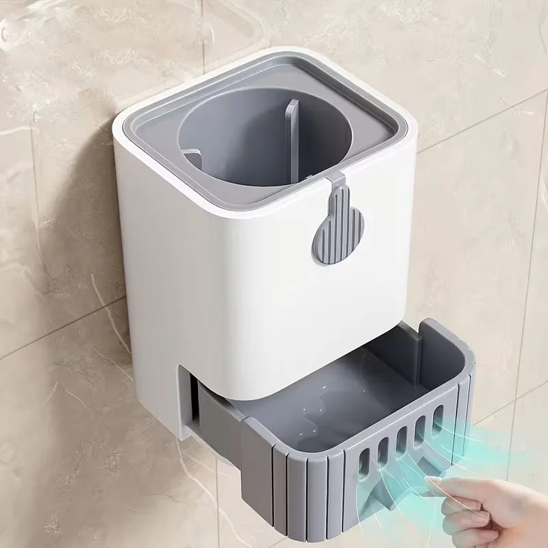 Wall Mounted Toilet Brush Set With Long Handle And Stand