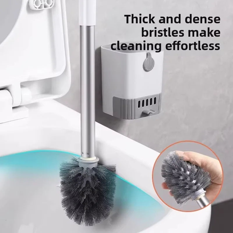 Wall Mounted Toilet Brush Set With Long Handle And Stand