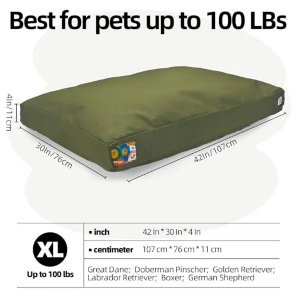 Indestructible Canvas Waterproof Dog Bed With Washable Cover