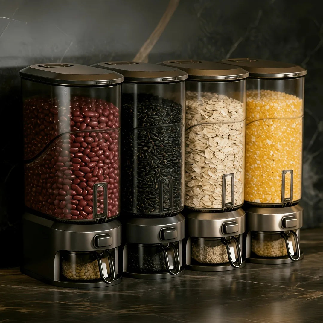 Onenoble One Button Press Rice Dispenser Storage Bin