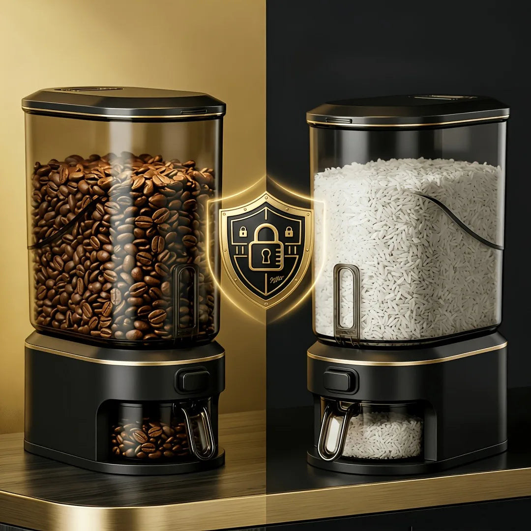Onenoble One Button Press Rice Dispenser Storage Bin