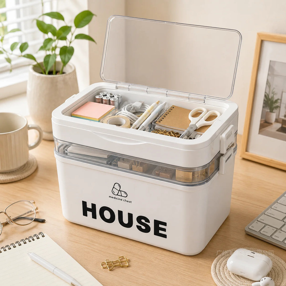 Multi Tier Stackable Storage Box For First Aid And Essentials