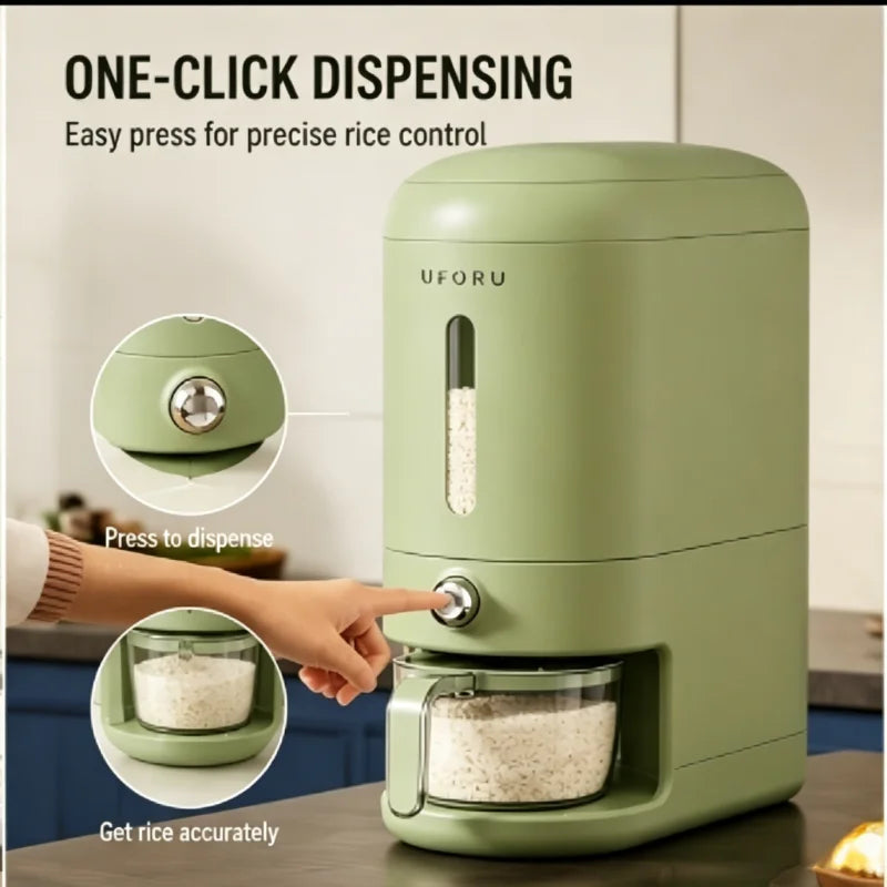 Onenoble Sealed Rice Bucket With Transparent Viewing Window