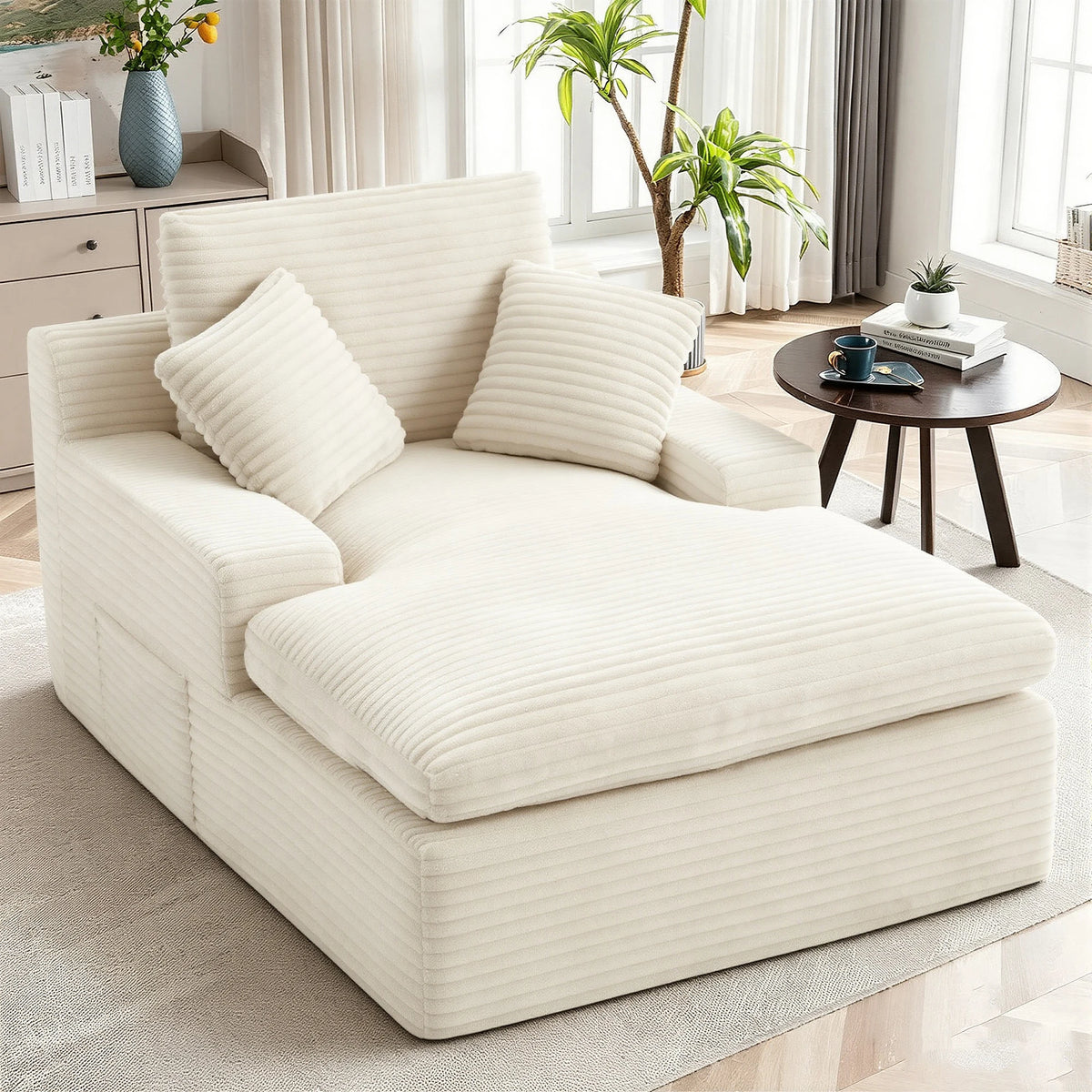 GAOHAPY Corduroy Modular Sectional Sofa With Chaise Lounge