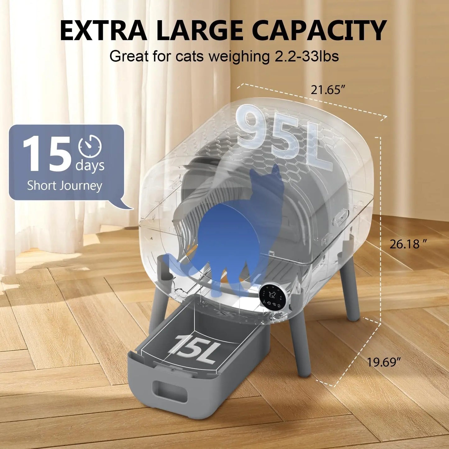Fumoi Smart Self Cleaning Cat Litter Box With App Control