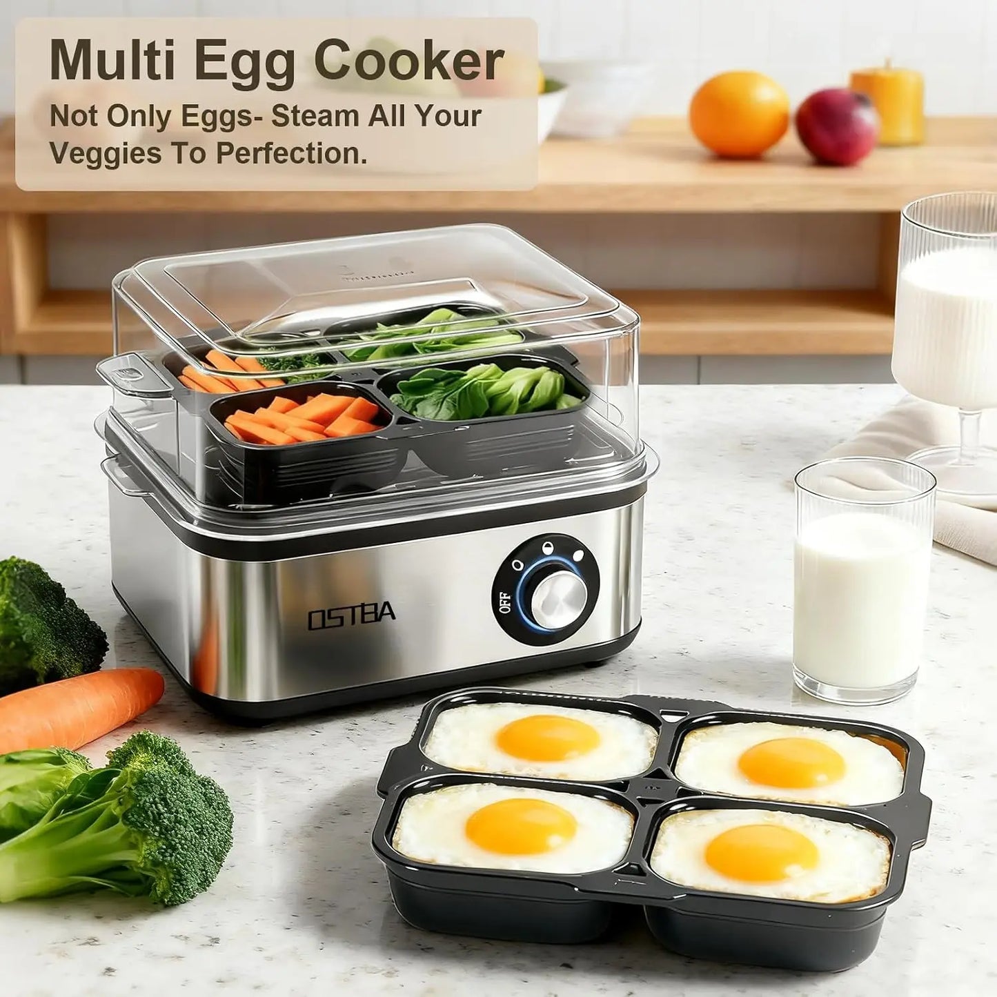 Ostba Electric Egg Cooker For Eight Perfect Hard Boiled Eggs