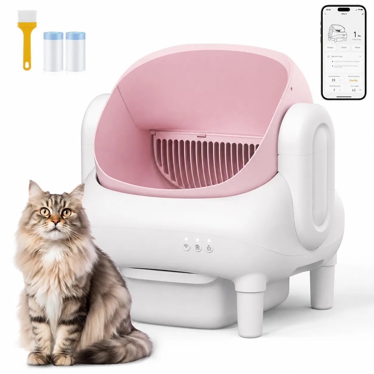 Smart Automatic Self Cleaning Cat Litter Box With App Control