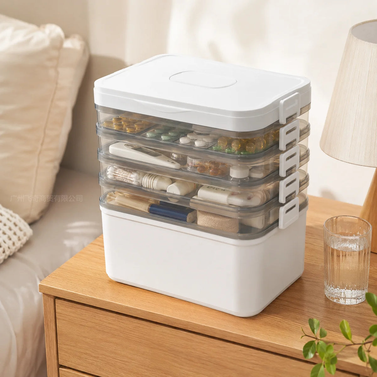Multi Tier Stackable Storage Box For First Aid And Essentials