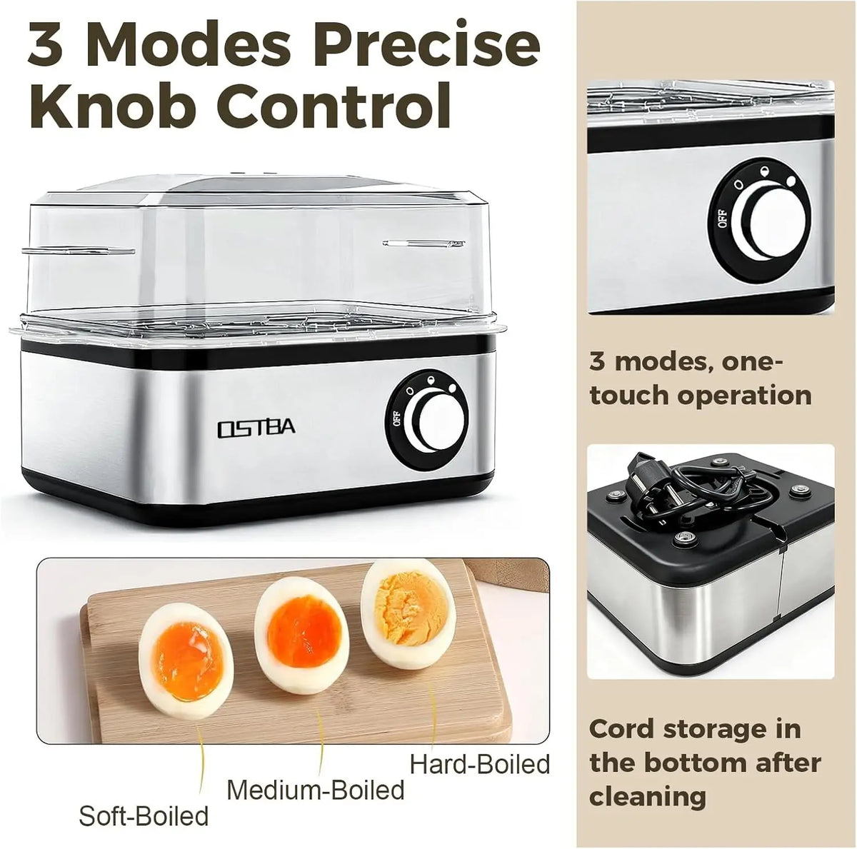 Ostba Electric Egg Cooker For Eight Perfect Hard Boiled Eggs