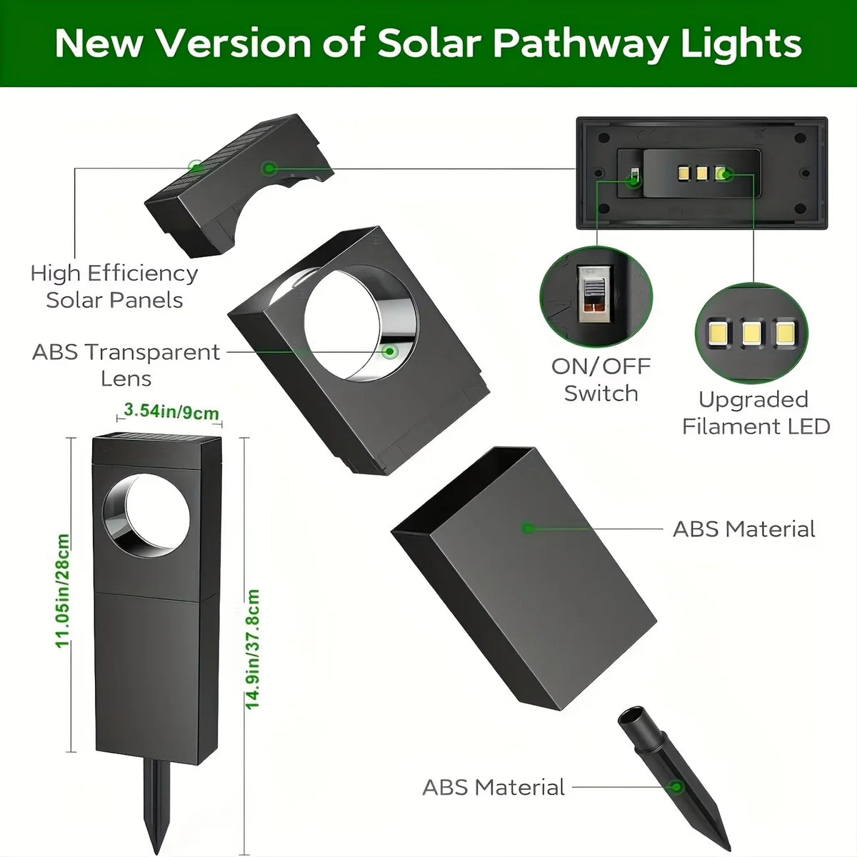 Solar Outdoor Pathway Lights Waterproof Moon Garden Yard Decor