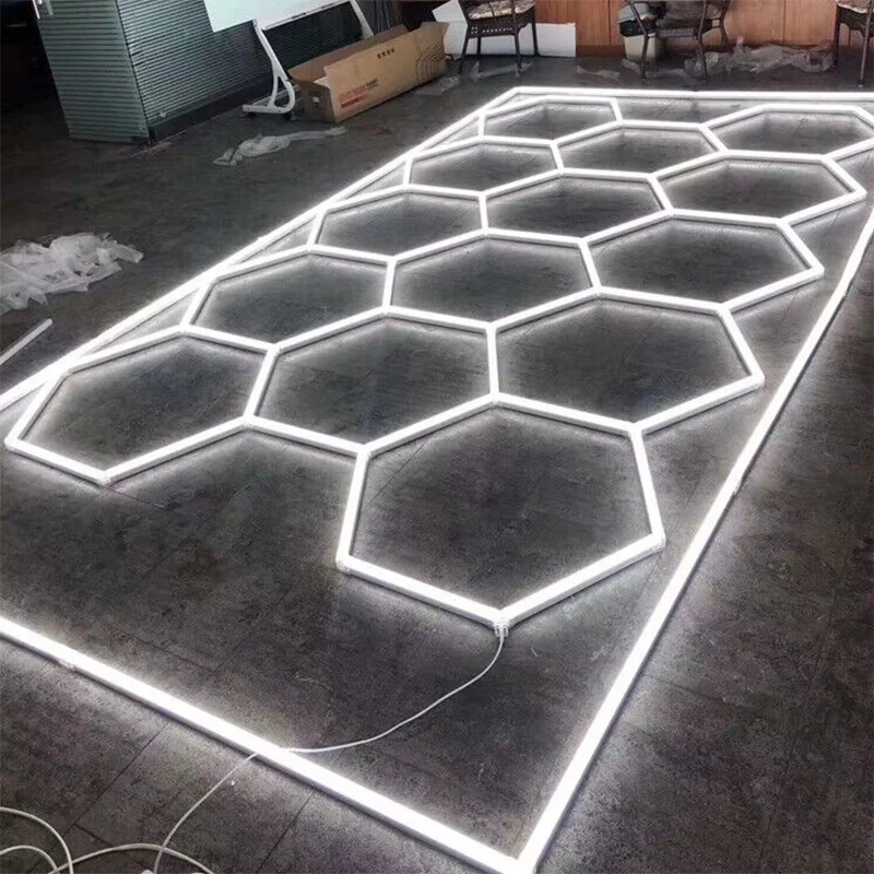 Hexagon Led Ceiling Light For Garage Workshop And Car Detailing
