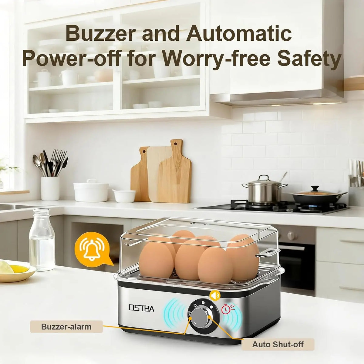 Ostba Electric Egg Cooker For Eight Perfect Hard Boiled Eggs