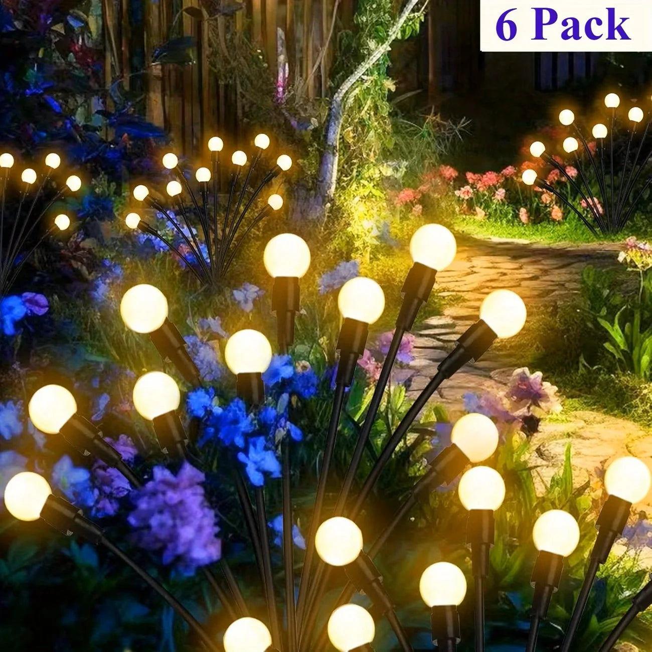 Dual Mode Solar Firefly Garden Lights For Outdoor Landscaping Decor